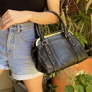 Vintage 70’s black/gold Dolce & Gabbana snake skin/suede leather bag